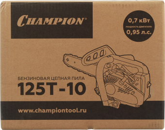 Бензопила Champion 125T 0,95 л.с. 10" шаг 3/8" паз 1,3 мм 40 звеньев