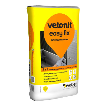 Клей для плитки Weber.vetonit Easy fix серый (класс С0) 25 кг
