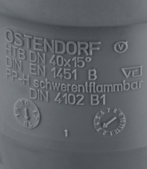 Отвод Ostendorf d40 мм 15° пластиковый для внутренней канализации