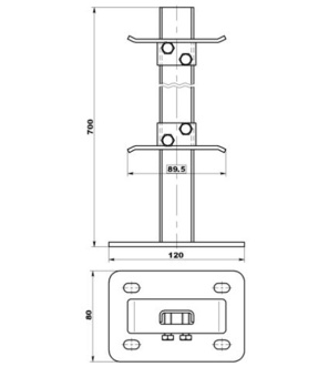 Кронштейн 10.333 напольный для панельных радиаторов 22 типа внутренний