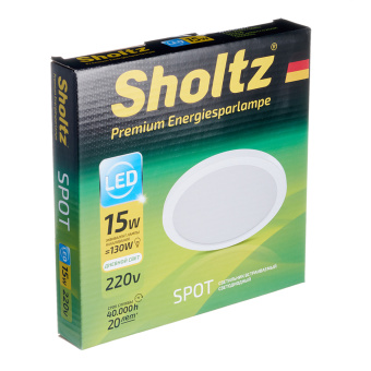 Светильник светодиодный встраиваемый Sholtz 15 Вт 4200 К дневной свет 175 мм