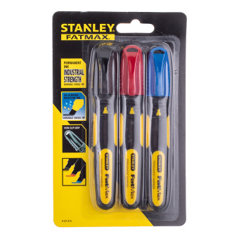 Маркер перманентный Stanley Fatmax разноцветный с органайзером (3 шт)