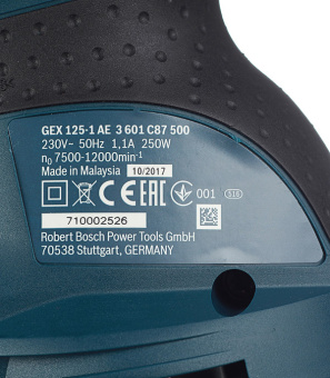 Шлифмашина эксцентриковая электрическая Bosch GEX 125-1 AE (601387500) 250 Вт d125 мм