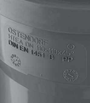 Тройник Ostendorf d110 мм 45° пластиковый для внутренней канализации