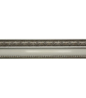 Плинтус (молдинг) из полистирола 60х22х2400 мм Decomaster серебристый металлик