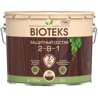 Антисептик Биотекс Bioteks 2-в-1 декоративный для дерева вишня 9 л
