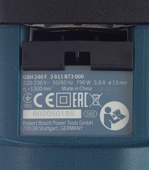 Перфоратор электрический Bosch GBH 240 F (611272104) 790 Вт 2,7 Дж SDS-plus