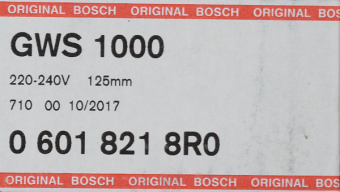 Шлифмашина угловая электрическая Bosch GWS 1000 (06018218R0) 1000 Вт d125 мм