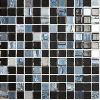 Мозаика Vidrepur Astro черная стеклянная 317х317х4 мм глянцевая