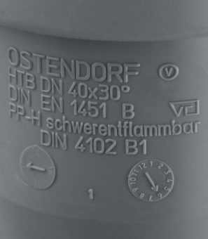 Отвод Ostendorf d40 мм 30° пластиковый для внутренней канализации
