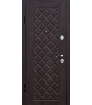 Дверь входная Kamelot левая черный муар - беленый дуб 860х2050 мм
