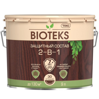Антисептик Биотекс Bioteks 2-в-1 декоративный для дерева бесцветный 9 л