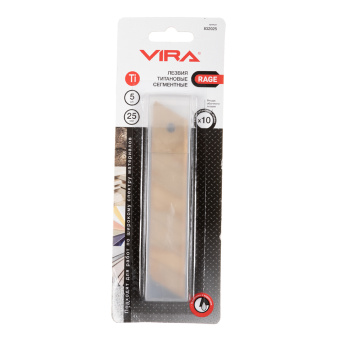 Лезвие для ножа VIRA RAGE прямое титановое покрытие 25 мм (5 шт)