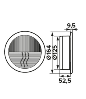 Вентиляционная решетка круглая пластиковая d164 мм c фланцем d125 мм