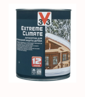 Антисептик V33 Extreme Climate декоративный для дерева серебро 0,9 л
