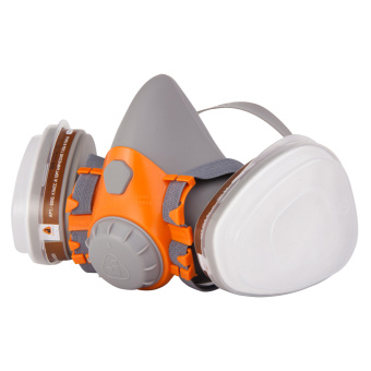 Полумаска силиконовая с двойным фильтром JETA SAFETY 6500 для защиты от пыли, аэрозолей, газов
