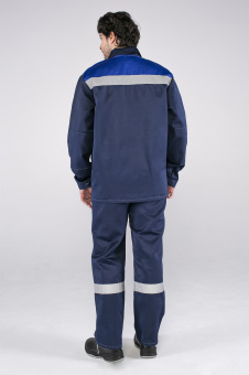 Костюм Стандарт СОП усиленный (тк.Смесовая,210) брюки, т.синий/васильковый