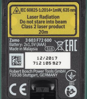 Дальномер лазерный Bosch ZAMO II (603672620) 20 м