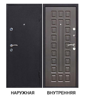 Дверь входная Йошкар правая медный антик - венге серый 960х2050 мм