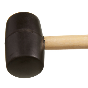 Киянка резиновая черная 400 гр деревянная ручка