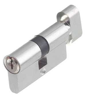 Цилиндр ФЗ E AL 60 CP Т01 60 (30х30) мм ключ-вертушка хром