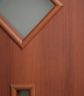 Дверное полотно Принцип Кристалл итальянский орех со стеклом ламинированная финишпленка 800x2000 мм