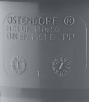 Муфта Ostendorf d110х50 мм пластиковая переходная для внутренней канализации