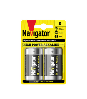 Батарейка NAVIGATOR LR20 1.5V (D) (2 шт.)