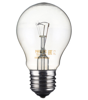 Лампа накаливания Philips E27 75W A55 груша CL прозрачная