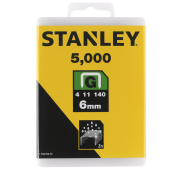 Скобы для степлера Stanley 1-TRA704-5T тип 140 П-образные 6 мм (5000 шт)