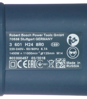 Шлифмашина угловая электрическая Bosch GWS 1400 (06018248R0) 1400 Вт d125 мм