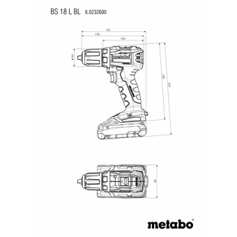 Дрель-шуруповерт аккумуляторная Metabo BS 18 L BL (602326500) 18В 2х2Ач Li-Ion