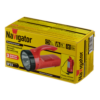 Фонарь Navigator прожектор аккумуляторный 1Вт+12LED