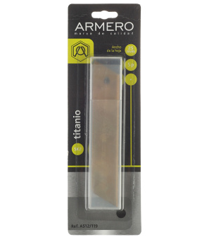 Лезвие для ножа Armero прямое титановое покрытие 25 мм (5 шт)