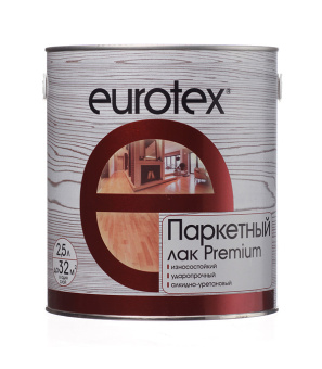 Лак алкидно-уретановый паркетный Eurotex Premium бесцветный 2,5 л глянцевый