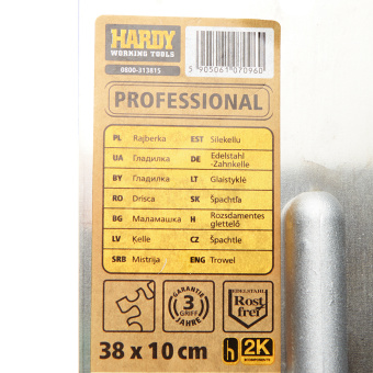 Гладилка зубчатая Hardy Profi серия 31 (0800-313815) 380x100 мм зуб tiger с двухкомпонентной профилированной ручкой
