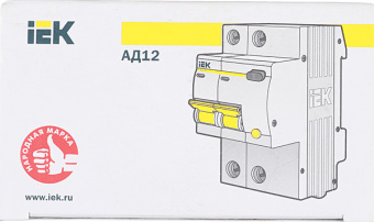 Дифференциальный автомат 2P 16А тип С 30 мА 4.5 kA IEK АД-12