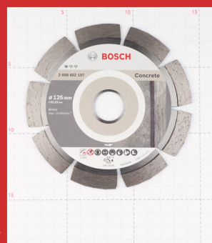 Диск алмазный по бетону Bosch Professional (2608602197) 125x22,2x1,6 мм сегментный сухой рез
