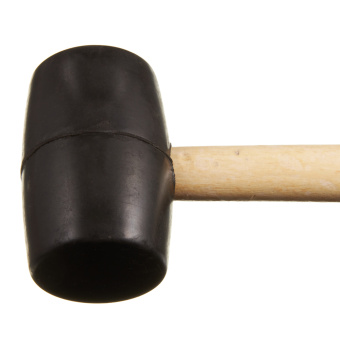 Киянка резиновая черная 600 гр деревянная ручка