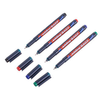 Перманентный маркер Edding 8407 набор 4 цвета для кабеля и ПВХ 0.3 мм