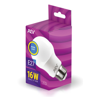 Лампа светодиодная REV E27 16Вт 2700K теплый свет А60 груша