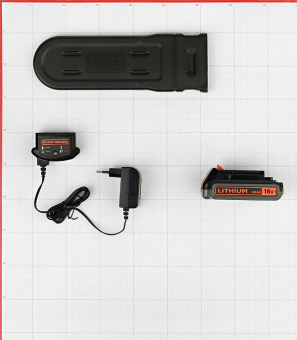 Пила цепная аккумуляторная Black+Decker GKC1825L20-QW 10" шаг 3/8" паз 1,1 мм 40 звеньев Li-Ion 18В 2Ач