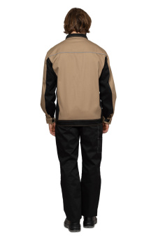 Куртка Бренд (тк.Смесовая,250) ПРАБО, бежевый/черный (Кур101бжс)