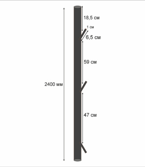Столб для рабицы d48 мм 2,4 м эмаль черный