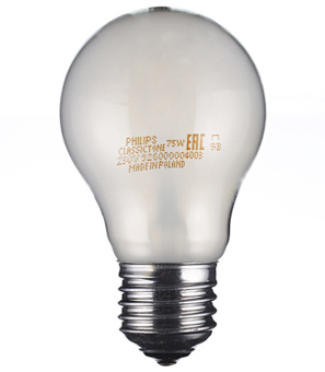 Лампа накаливания Philips E27 75W A55 груша FR матовая
