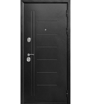 Дверь входная Троя правая серебряный антик - дымчатый дуб со стеклом 960х2050 мм