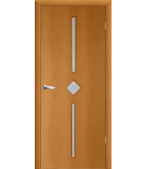 Дверное полотно Принцип Кристалл миланский орех со стеклом ламинированная финишпленка 600x2000 мм