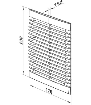 Вентиляционная решетка пластиковая Вентс 170х238х13.5 мм
