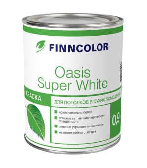 Краска водно-дисперсионная интерьерная Finncolor OASIS SUPER WHITE белая 0,9 л