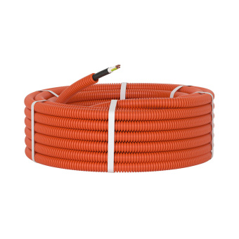 Труба гофрированная ПНД 16 мм РЭК оранжевая (50 м) с кабелем ВВГнг-LS 3х2,5